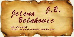 Jelena Belaković vizit kartica